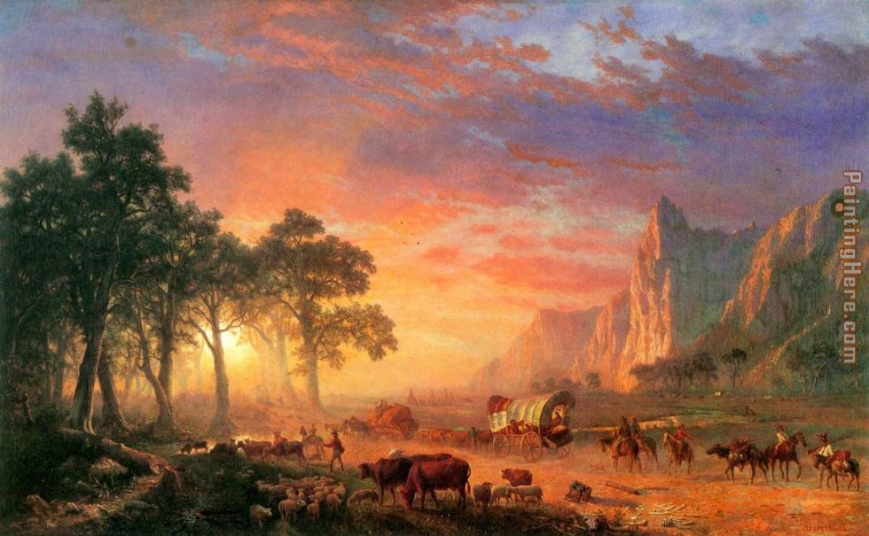 the oregon trail painting - Albert Bierstadt the oregon trail art painting
